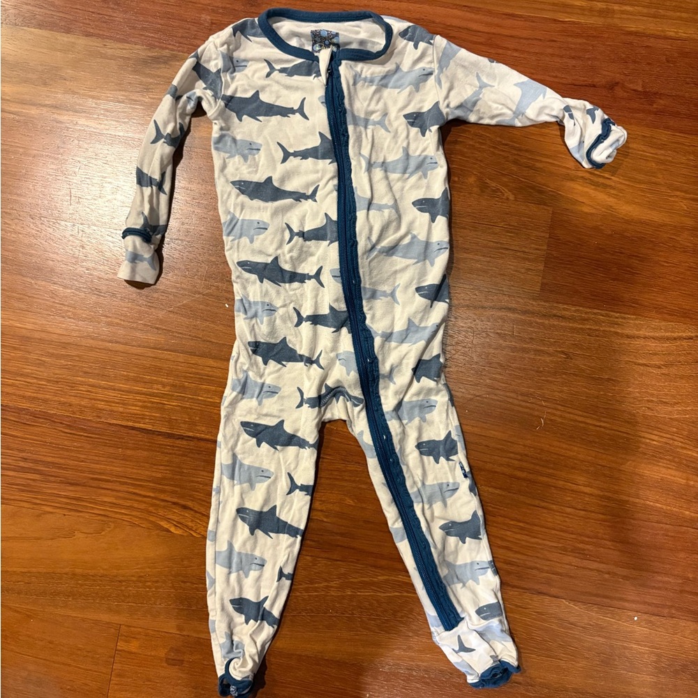 Kickee Pants Shark Kids pajamas One Piece 12-18 months